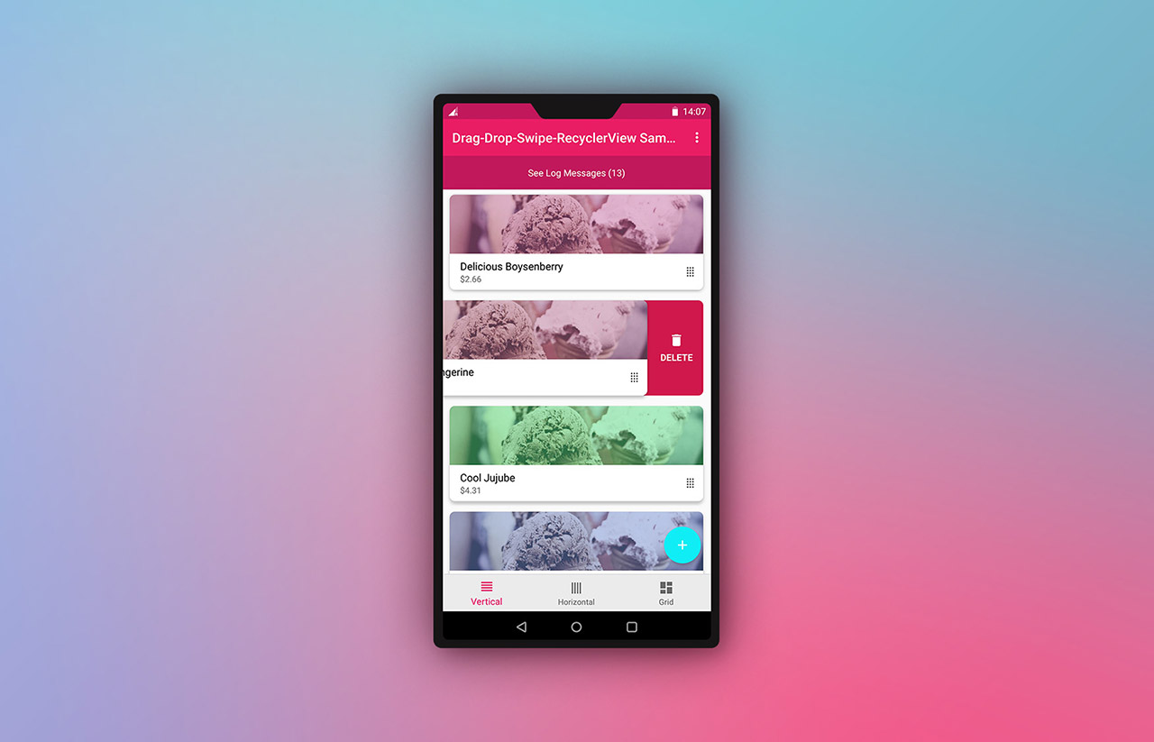 Picture of the Android UI library "Drag & Drop n' Swipe Recyclerview"