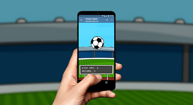 Picture of the Telegram game "Keepie Uppie"