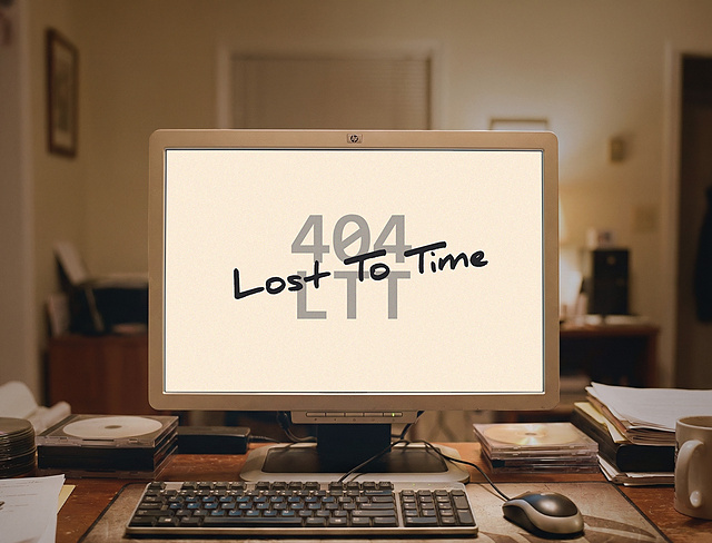 Picture of a computer showing a "missing" website due to the original design having been lost to time