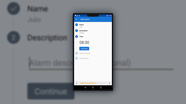 Picture of the Android UI library "Vertical Stepper Form"